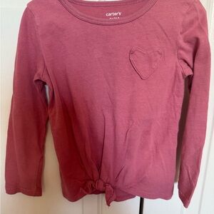 Carter's mauve pink  Long Sleeve Tee with Heart pocket size 4T